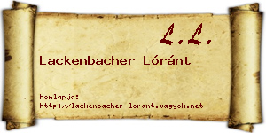 Lackenbacher Lóránt névjegykártya