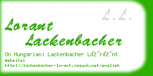 lorant lackenbacher business card